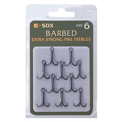 E-sox Barbed Extra Strong Pike Trebles size 6