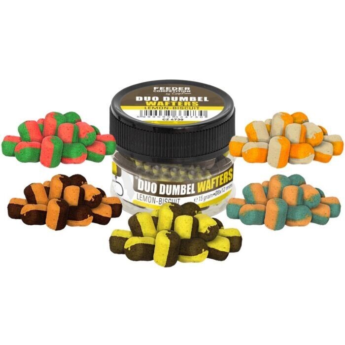 Carp Zoom Feeder Competition Duo Dumbell Wafters Lemon/Bisquit Carp Zoom Feeder Competition Duo Dumbell Wafters Lemon/Bisquit