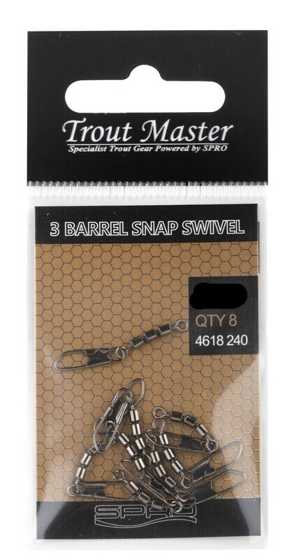 Trout Master 3 Barrel Snap Swivels - Maat 18