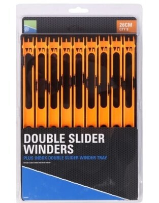 Preston Double Slider Winders - 26cm/8 stuks