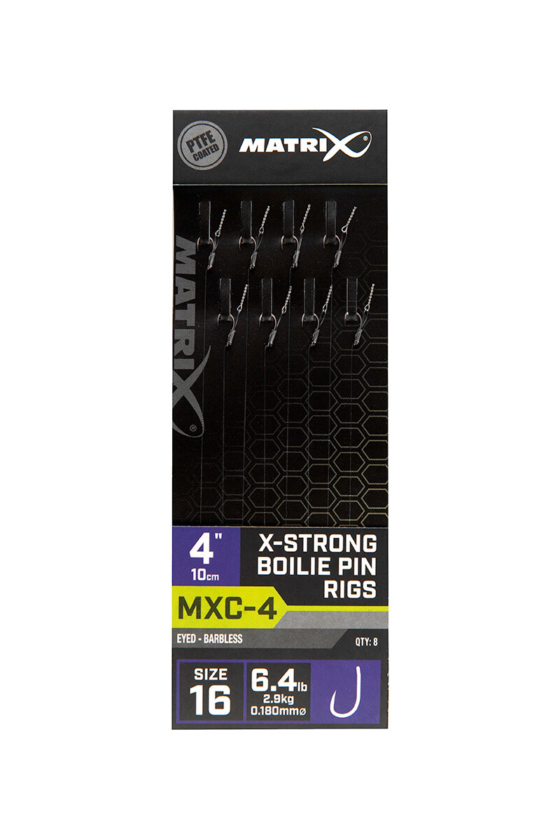 Matrix X-Strong Boilie Pin Rigs - MCX-4/Maat 16 - Barbless
