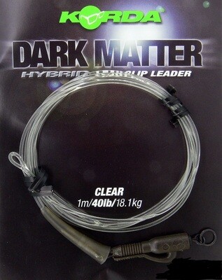 Korda Dark Matter Leader Hybrid Clip 40lb/1m Clear
