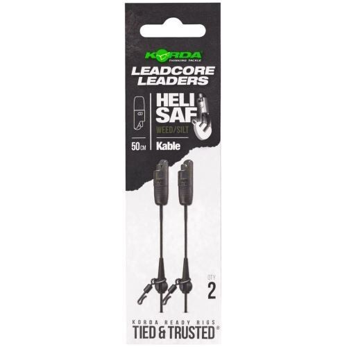 Korda Leadcore Leader Heli Safe Weed/Silt 50cm