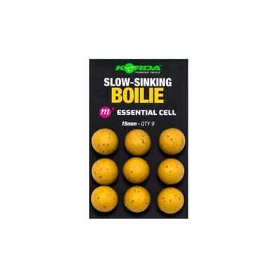Korda Slow Sinking Boilie Essential Cell 15mm - 9 pcs