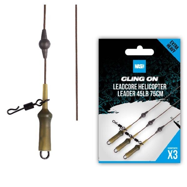 Nash Cling On Leadcore Helicopter Leader 75cm (3 per pack)