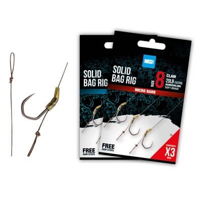 Nash Solid Bag Rig Size 4 Micro Barbed
