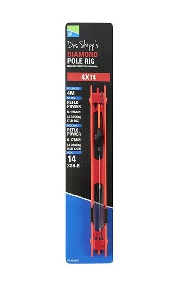 Preston Diamond Pole Rig 4x14 (zonder weerhaak)