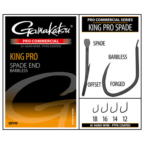 Gamakatsu Pro Commercial - King Pro Spade End/Barbless