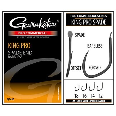Gamakatsu Pro Commercial - King Pro Spade End/Barbless
