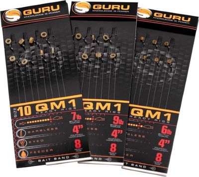 Guru QM1 Bait Band Rig 4" (10cm) Haak 16/ 0.17mm (8st) - Barbless
