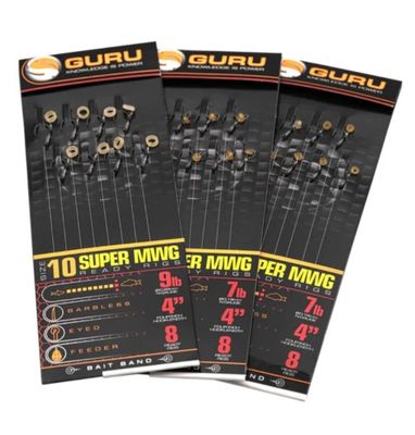 Guru Super MWG Bait Band Rigs 4" (10cm) Haak 14/ 0.19mm - Barbless