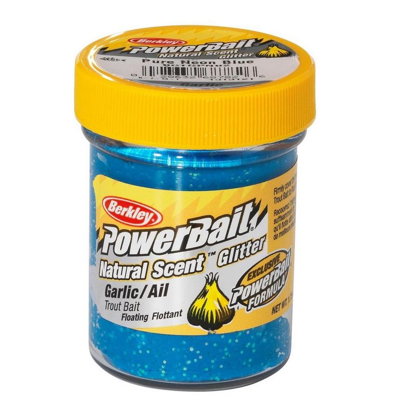 Berkley Powerbait Glitter Pure Neon Blue - Natural Scent Garlic - 50gr