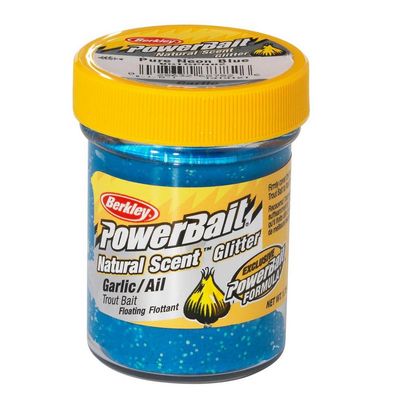 Berkley Powerbait Glitter Pure Neon Blue - Natural Scent Garlic - 50gr