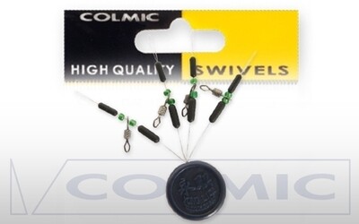 Colmic Impressed Rolling Swivels With Green Beads And Stoppers Colmic Impressed Rolling Swivels With Green Beads And Stoppers