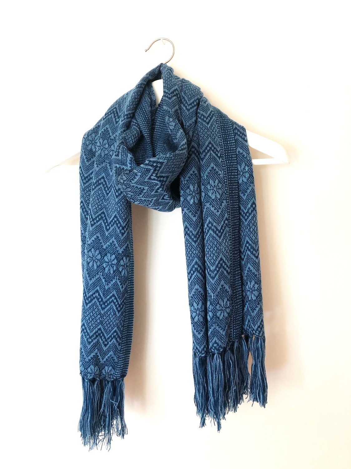 Mexikanischer Schal, Ethno Style, Blau, Geschenk für sie