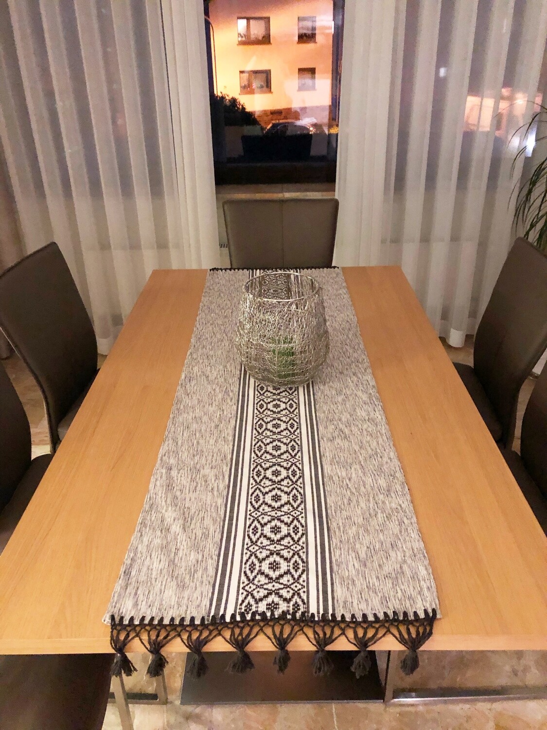 Tischläufer Mexiko, Runner-Tisch Ethno-Style, gewebte Tischläufer, Braun  200 cm