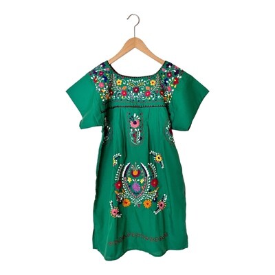 Mexikanisches Sommerkleid Puebla, Dame S, Boho Kleid, Kleid mit Blumen