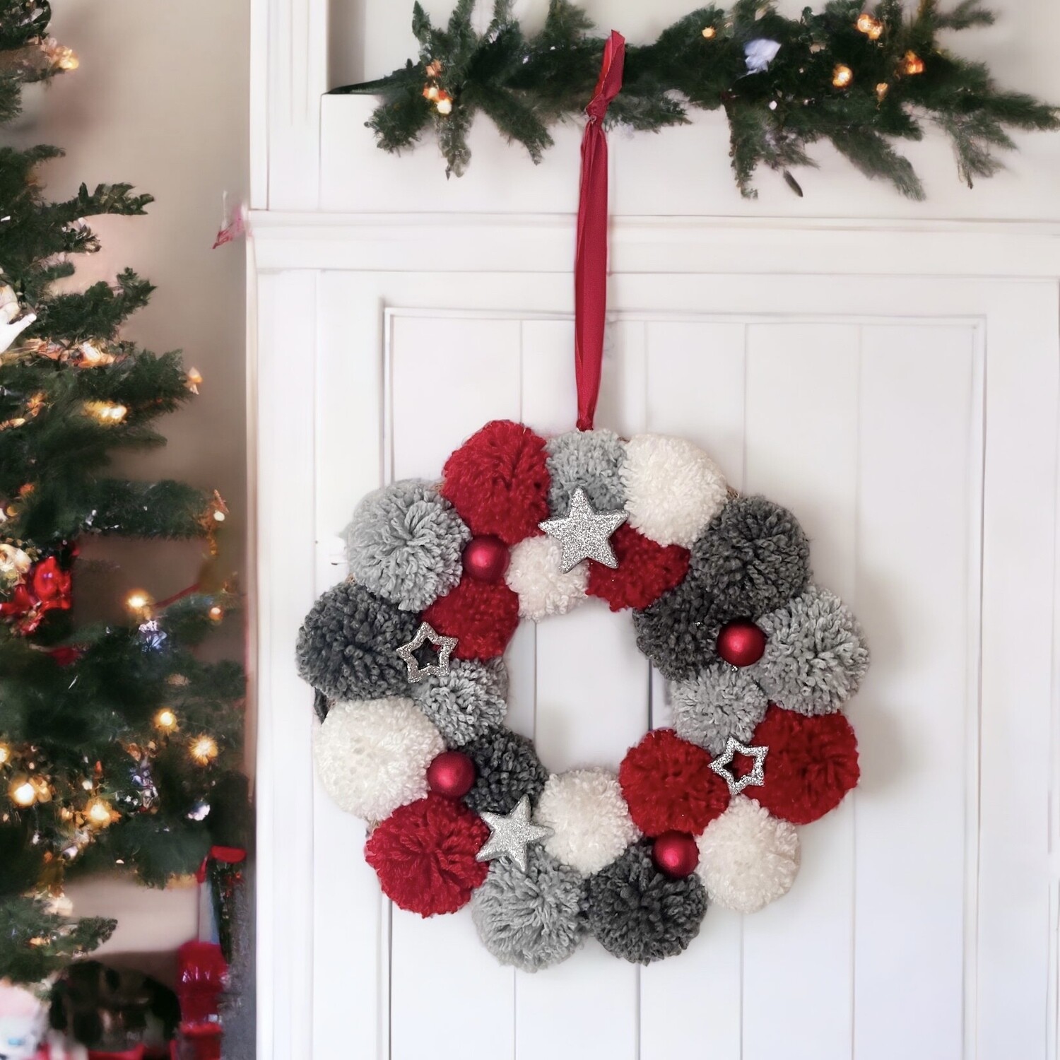 Türkranz für Weihnachten, Weihnachtsdekoration, Weihnachtskranz