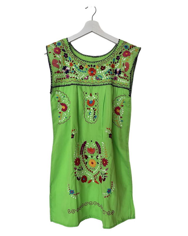 Mexikanisches Sommerkleid  ohne Ärmel, Boho Tunika,  S