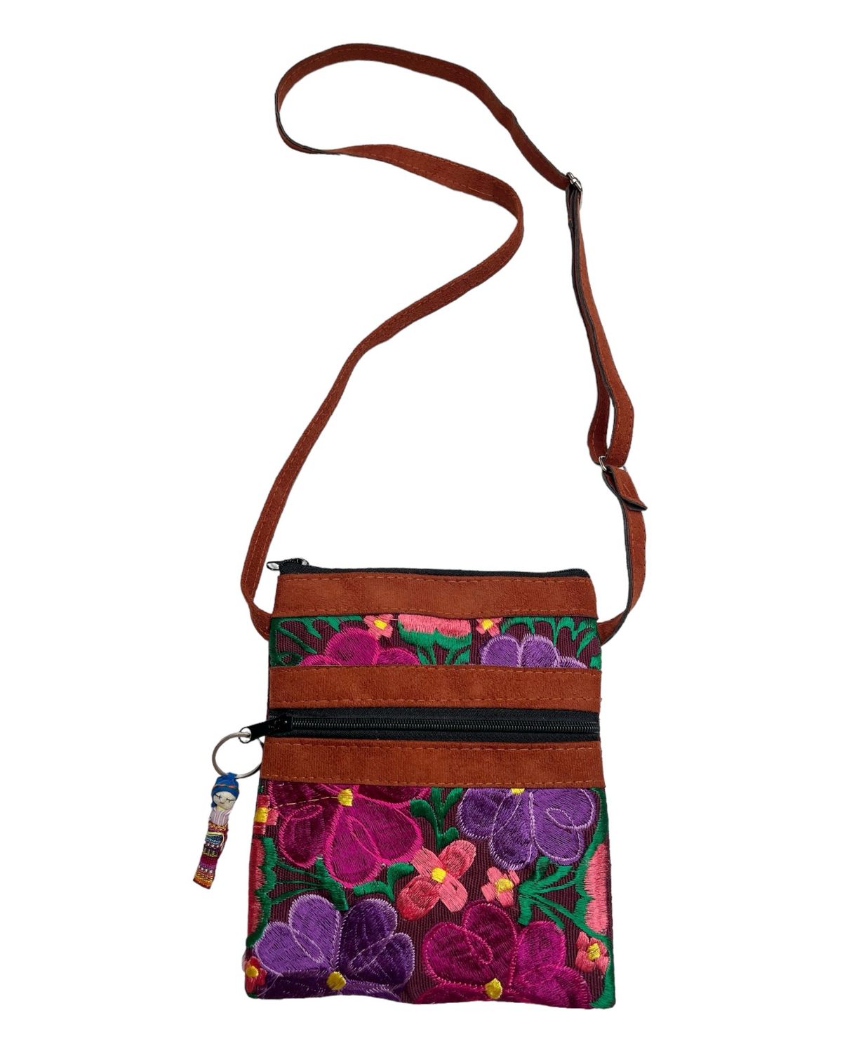 Umhängetasche mit Stickerei aus Mexiko, Boho Tasche Crossbody, Weihnachtsgeschenk