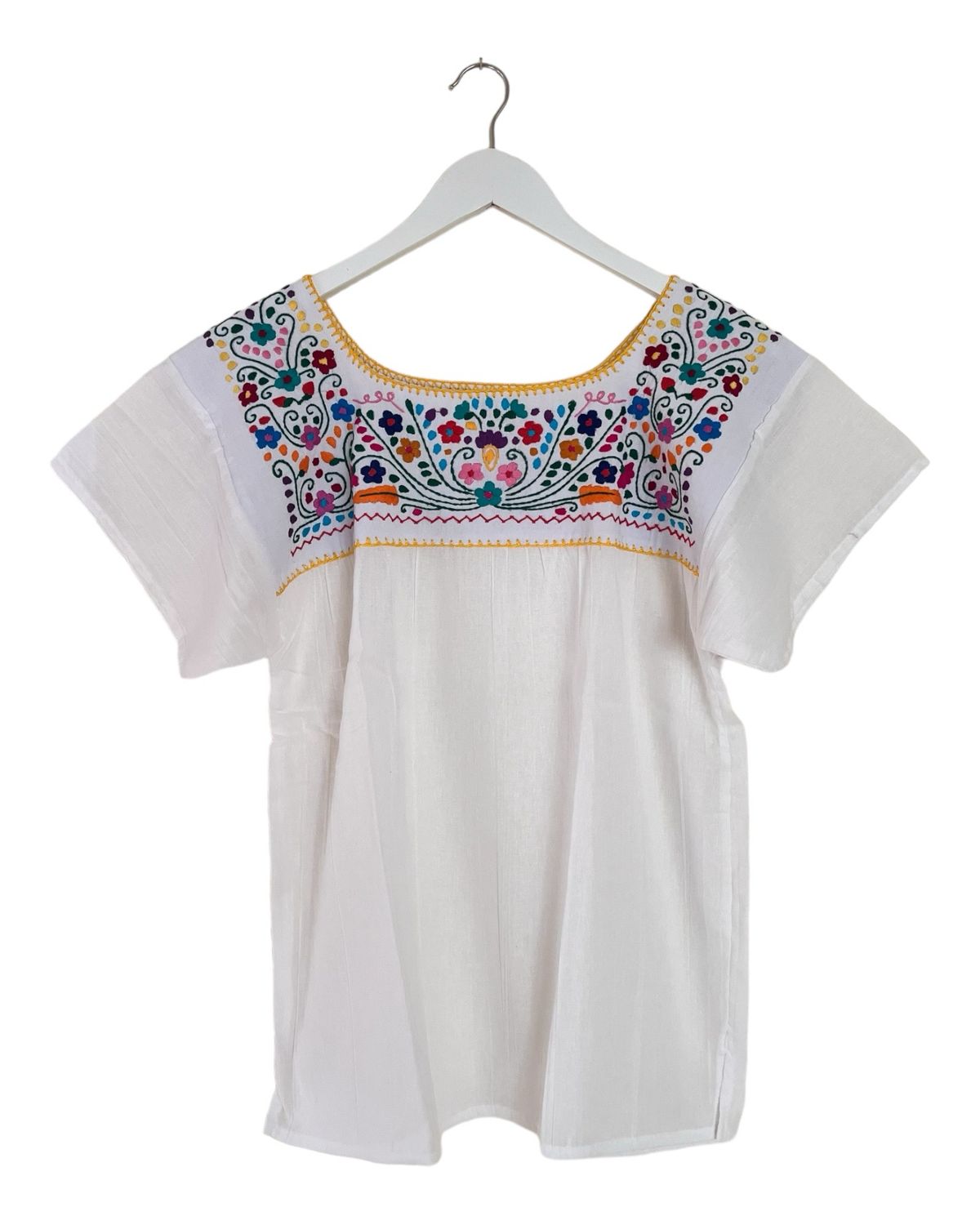 Mexikanische Bluse Puebla, Boho Bestickte Bluse, S