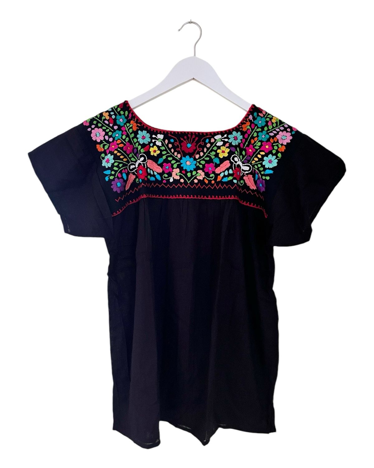 Mexikanische  Bluse Puebla mit Stickerei,  M