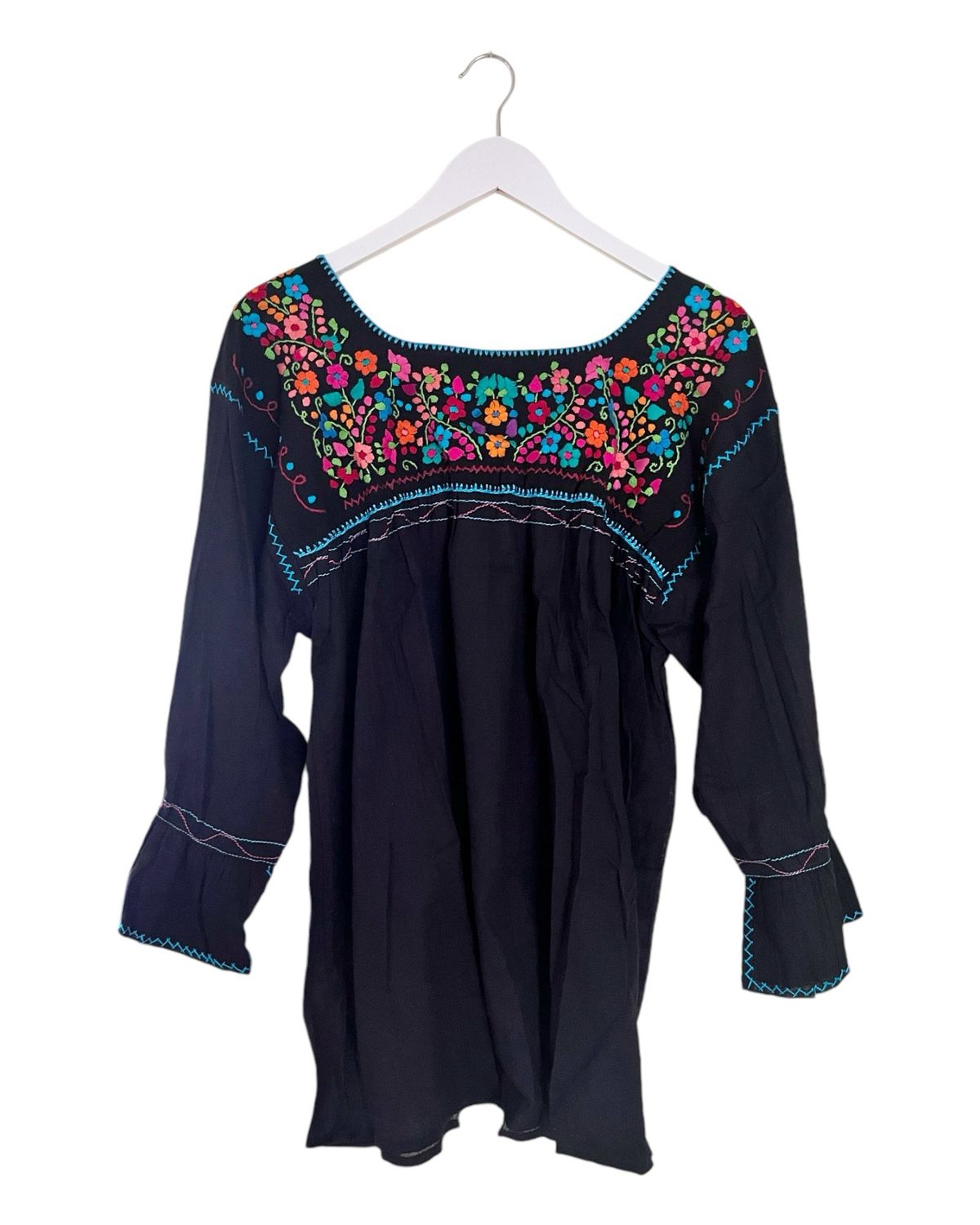 Mexikanische Bluse Luna mit Stickerei, L