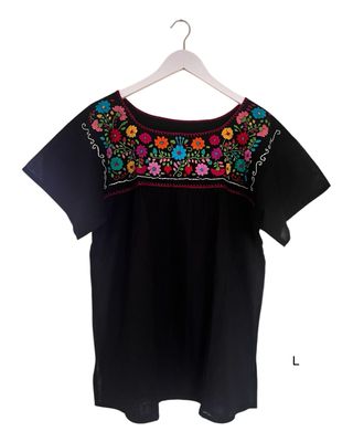 Mexikanische Bluse Puebla mit Stickerei, Sommerbluse L