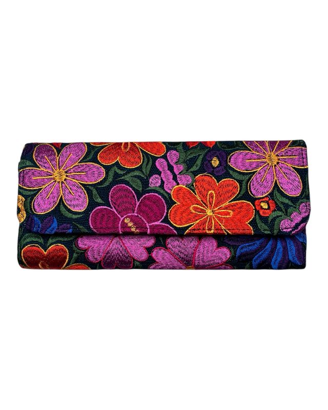 Damen Clutch, Tasche mit Blumen, Ethno Style