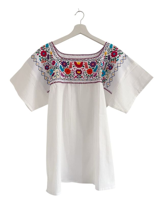 Mexikanische Bluse XL Dame, handgemachte Stickerei