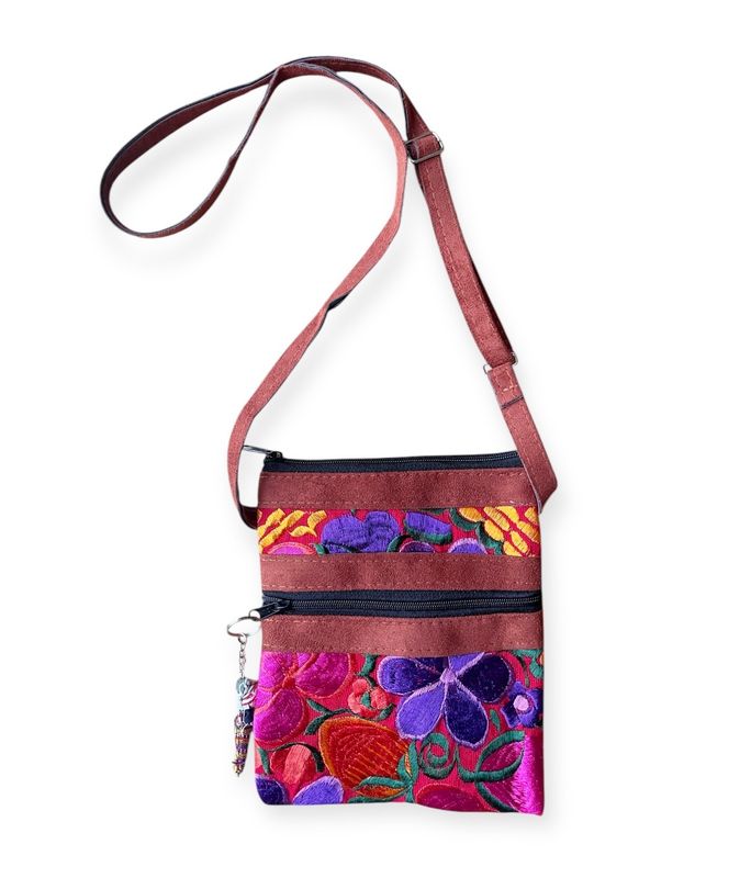 Umhängetasche mit Stickerei aus Mexiko, Boho Tasche Crossbody, Weihnachtsgeschenk