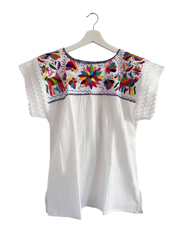Mexikanische Bluse Puebla, Boho Sommerbluse, S Mexikanische Bluse Puebla, Boho Sommerbluse, S
