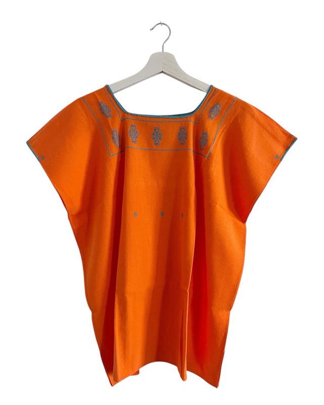 Mexikanische Huipil-Bluse mit handgemachter Stickerei, L