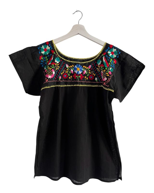 Mexikanische Bluse Puebla, Sommerbluse Damen, S Mexikanische Bluse Puebla, Sommerbluse Damen, S