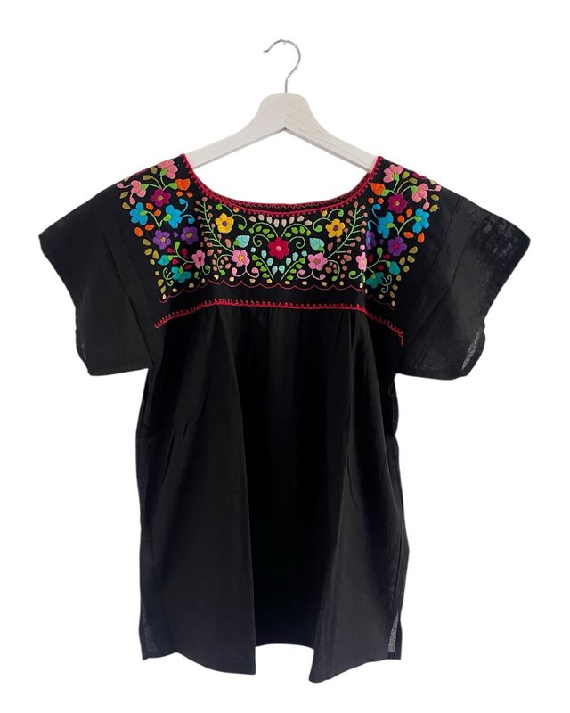 Mexikanische Bluse Puebla mit Stickerei, M Mexikanische Bluse Puebla mit Stickerei, M