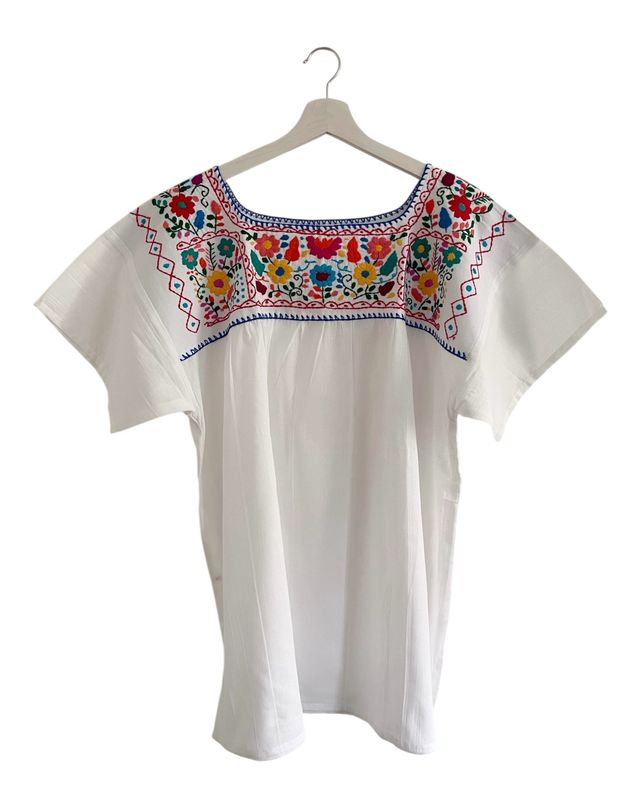 Mexikanische Bluse XL Dame, handgemachte Stickerei