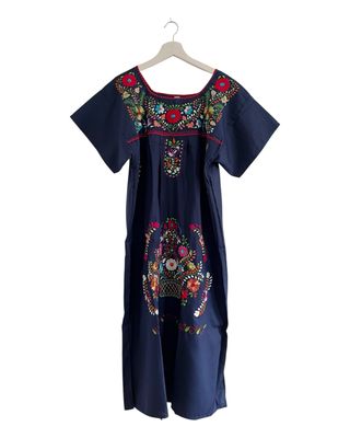 Mexikanisches Kleid Puebla, Tunika Dame, Sommerkleid L