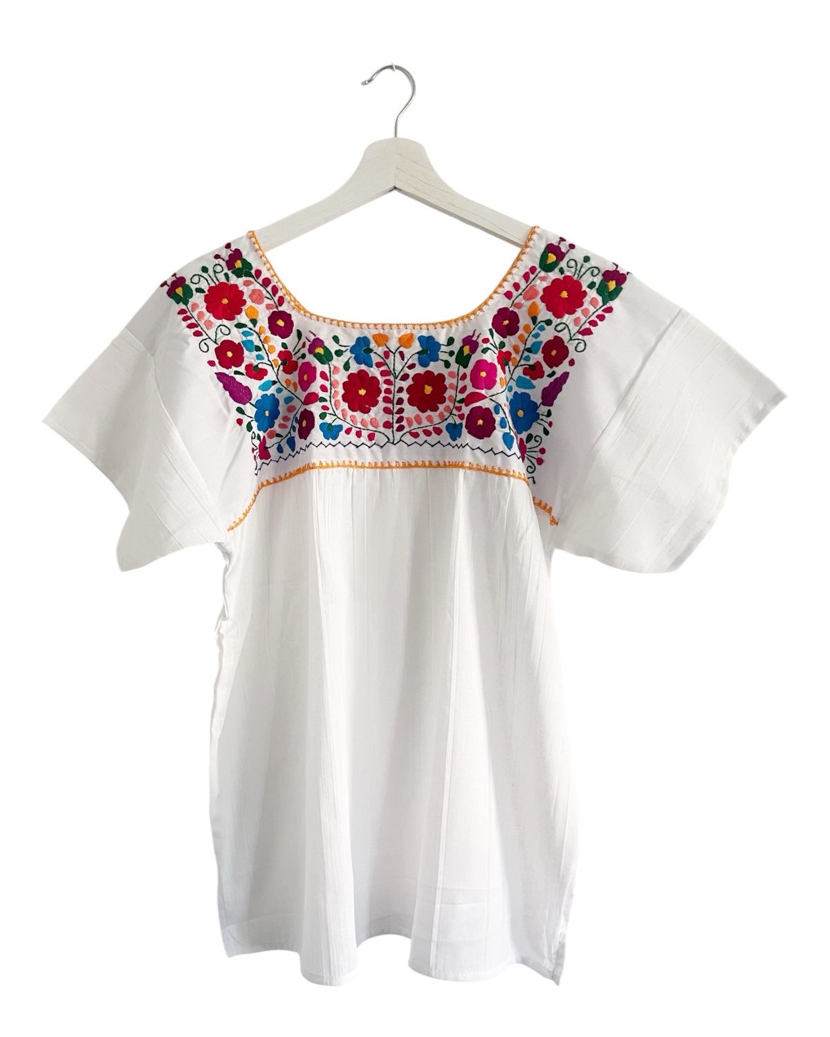 Mexikanische Bluse, Sommerbluse M, handgemachte Stickerei