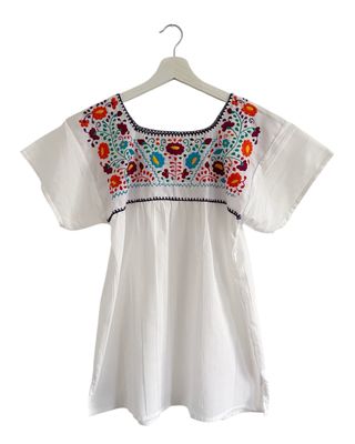 Mexikanische Bluse Puebla, Boho Sommerbluse, S Mexikanische Bluse Puebla, Boho Sommerbluse, S