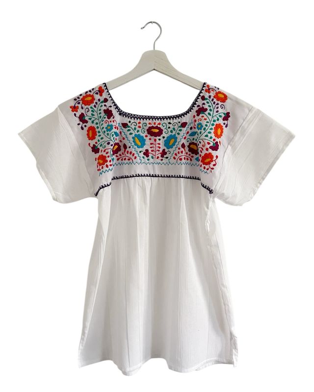 Mexikanische Bluse Puebla, Boho Sommerbluse, S Mexikanische Bluse Puebla, Boho Sommerbluse, S
