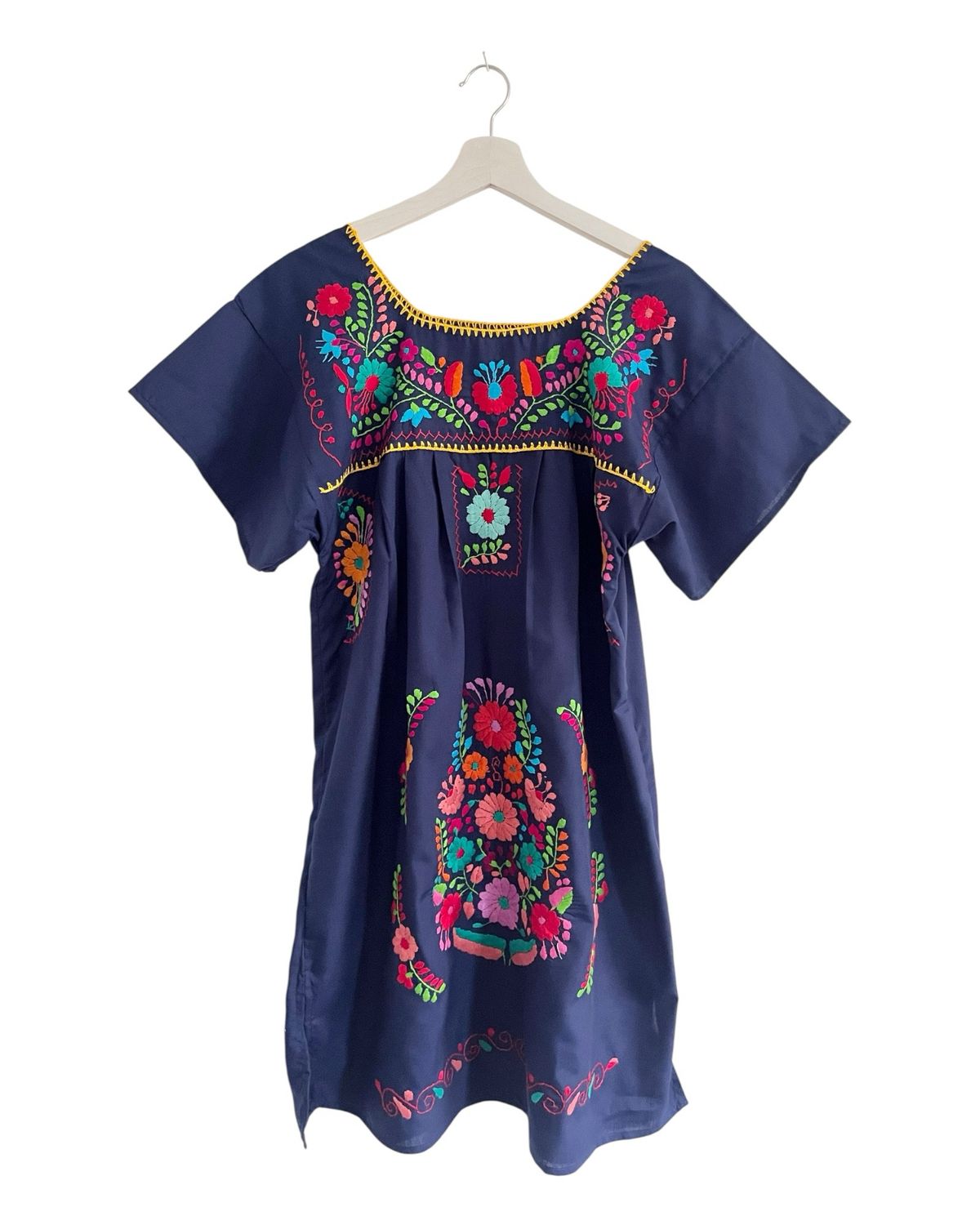 Mexikanisches Sommerkleid mit Blumen , Tunika Ethno-Style, M