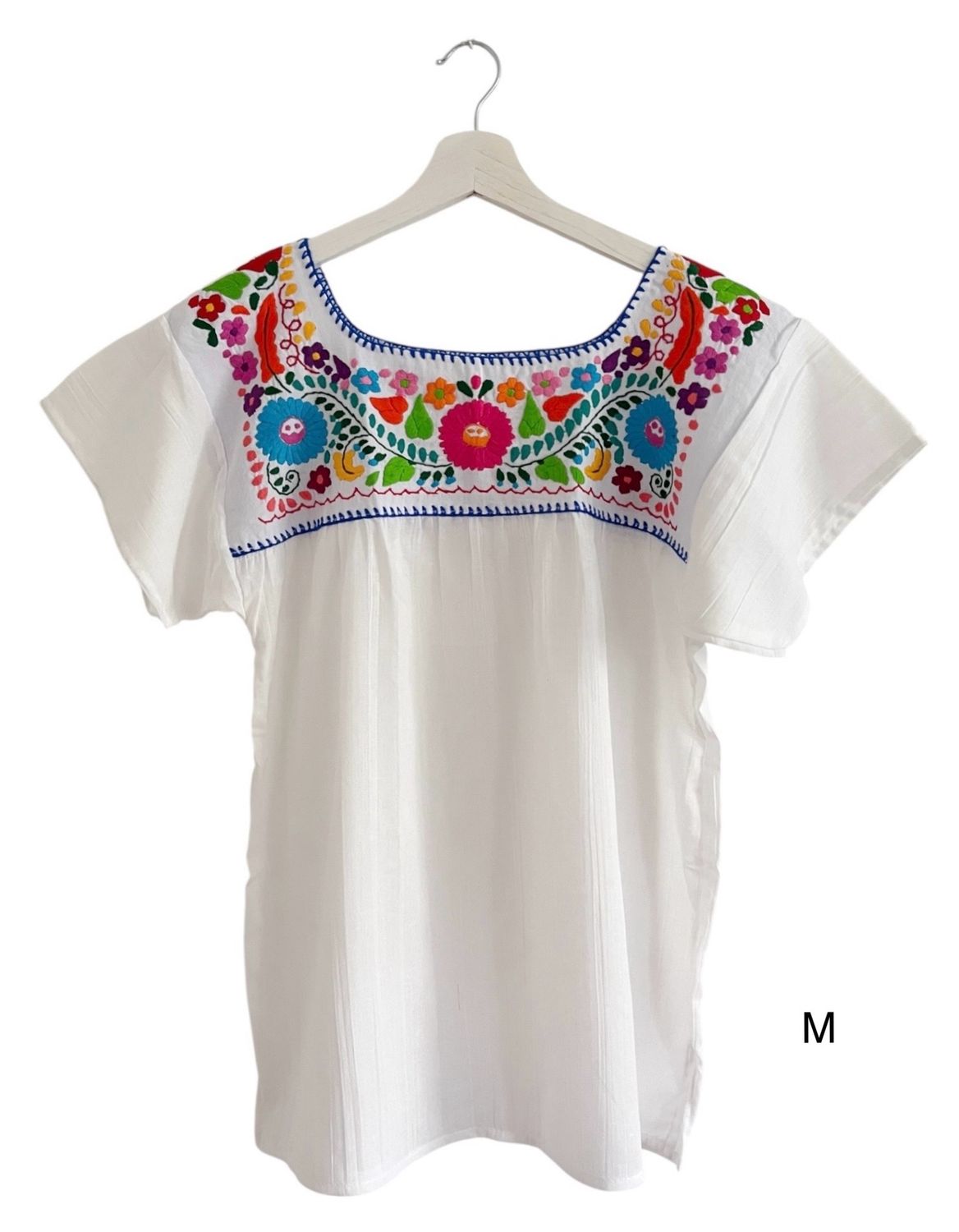 Mexikanische  Bluse Puebla mit Stickerei,  M