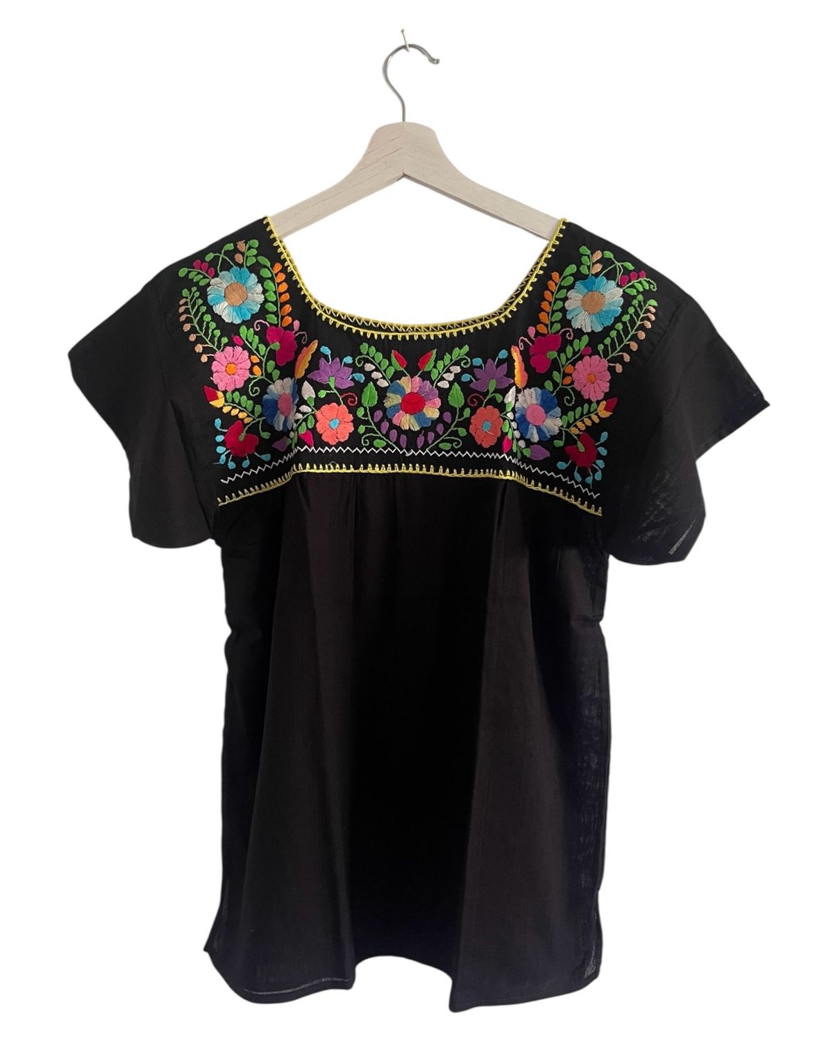 Mexikanische Bluse mit Stickerei, Boho Bluse, S