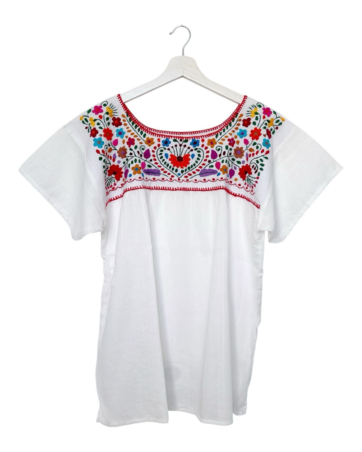 Mexikanische Bluse L Dame mit handgemachte Stickerei
