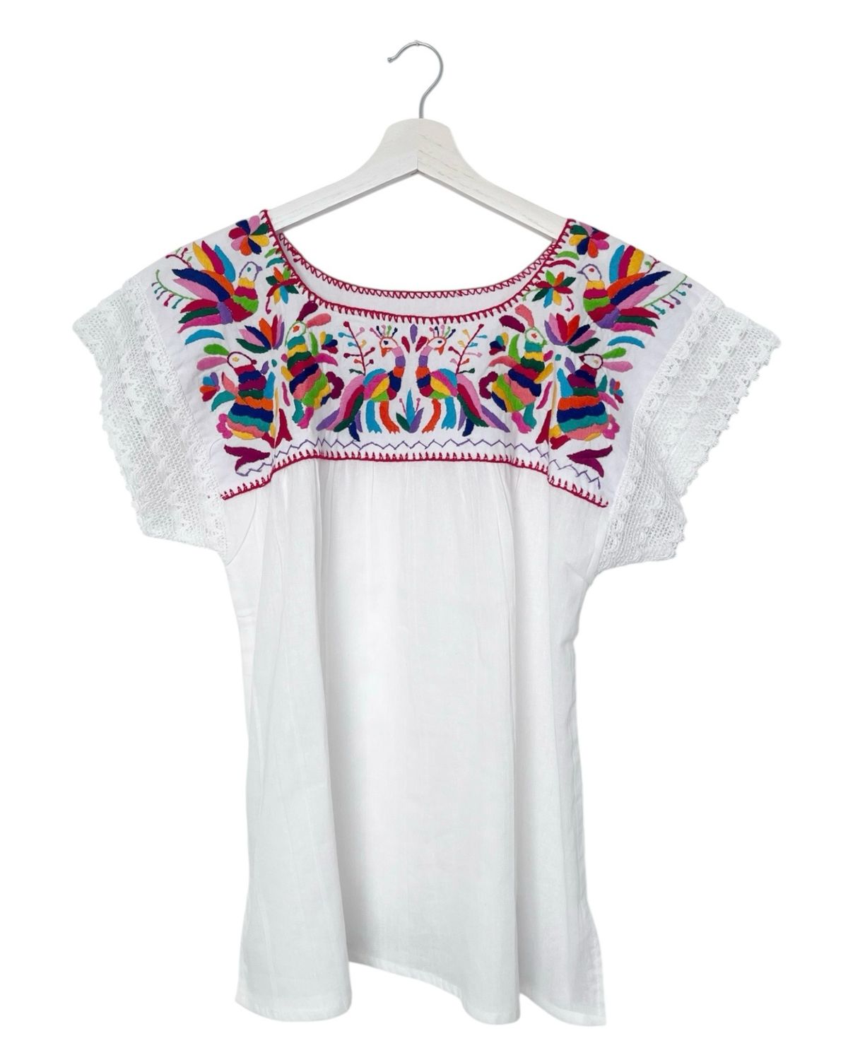 Mexikanische Bluse mit handgemachter Stickerei, M