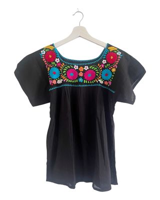 Mexikanische Bluse Puebla, Boho Sommerbluse, S Mexikanische Bluse Puebla, Boho Sommerbluse, S