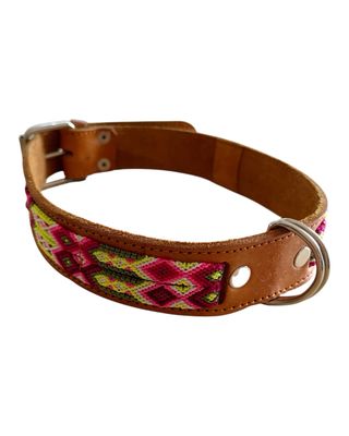 Hundehalsband aus Leder, Gelb