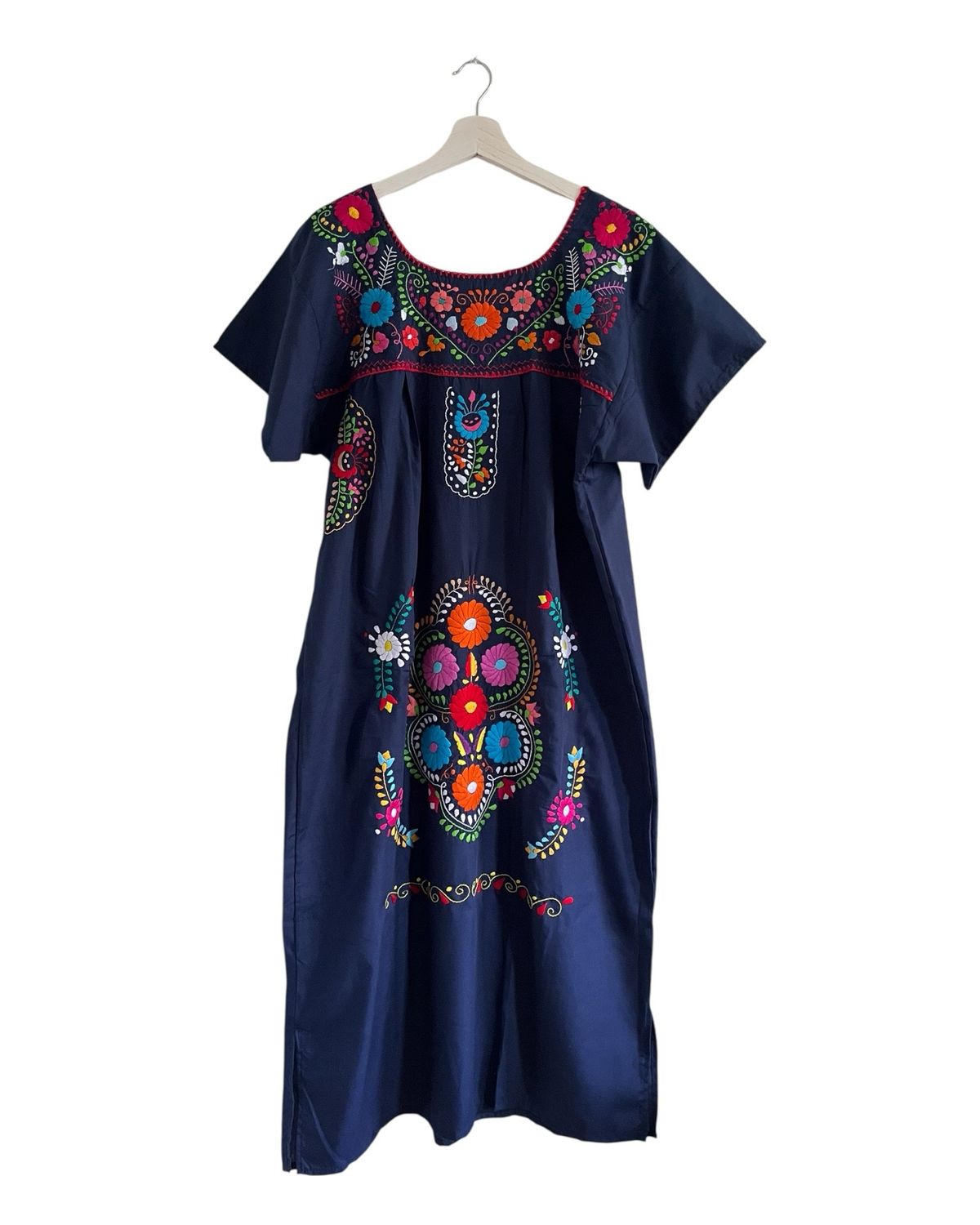 Mexikanisches Kleid Puebla, Tunika Dame, Sommerkleid L