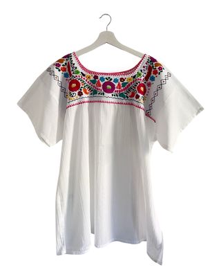 Mexikanische Bluse XL Dame, handgemachte Stickerei