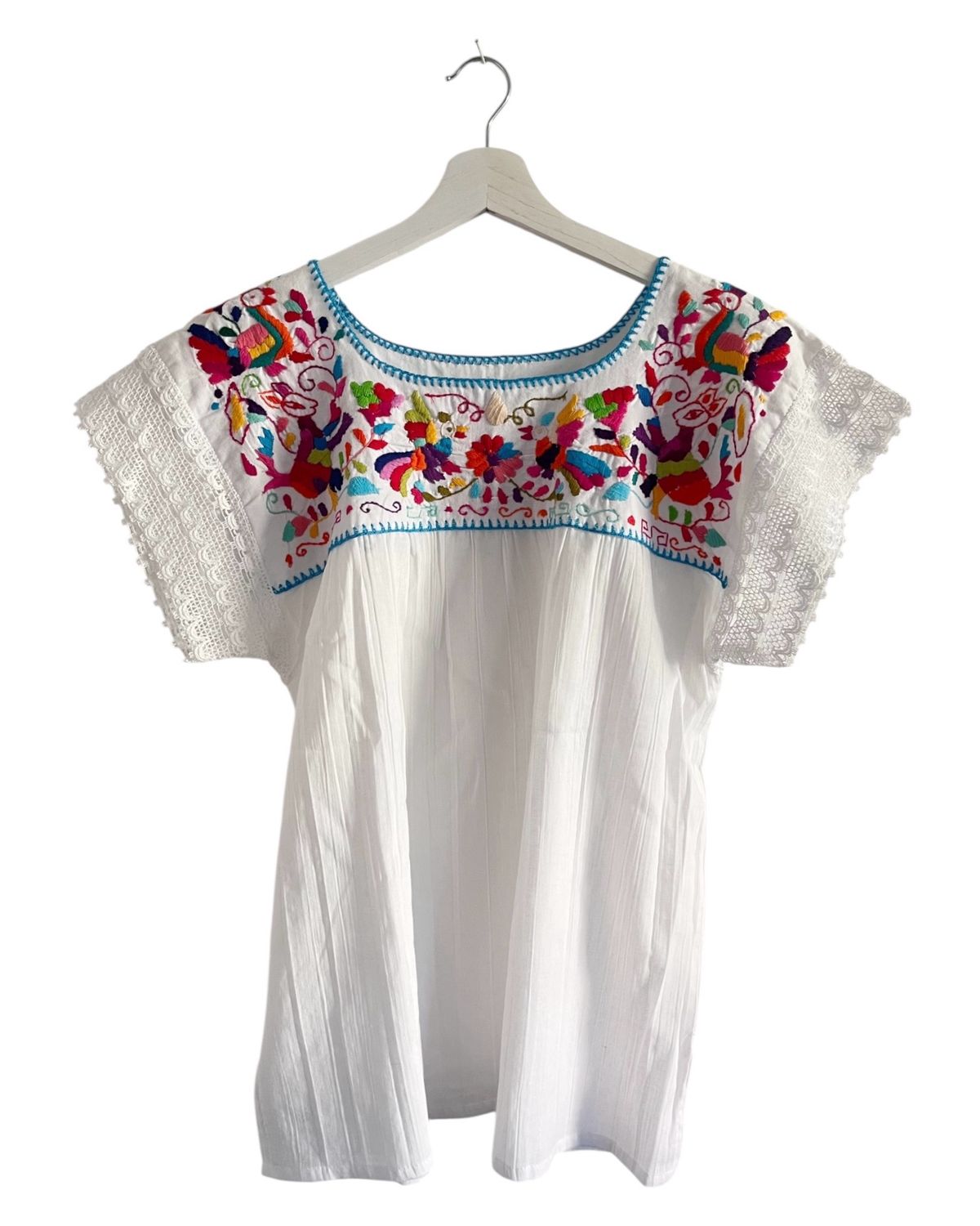 Mexikanische Bluse mit handgemachter Stickerei, M